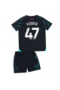 Fotbalové Dres Manchester City Phil Foden #47 Dětské Třetí Oblečení 2023-24 Krátký Rukáv (+ trenýrky)